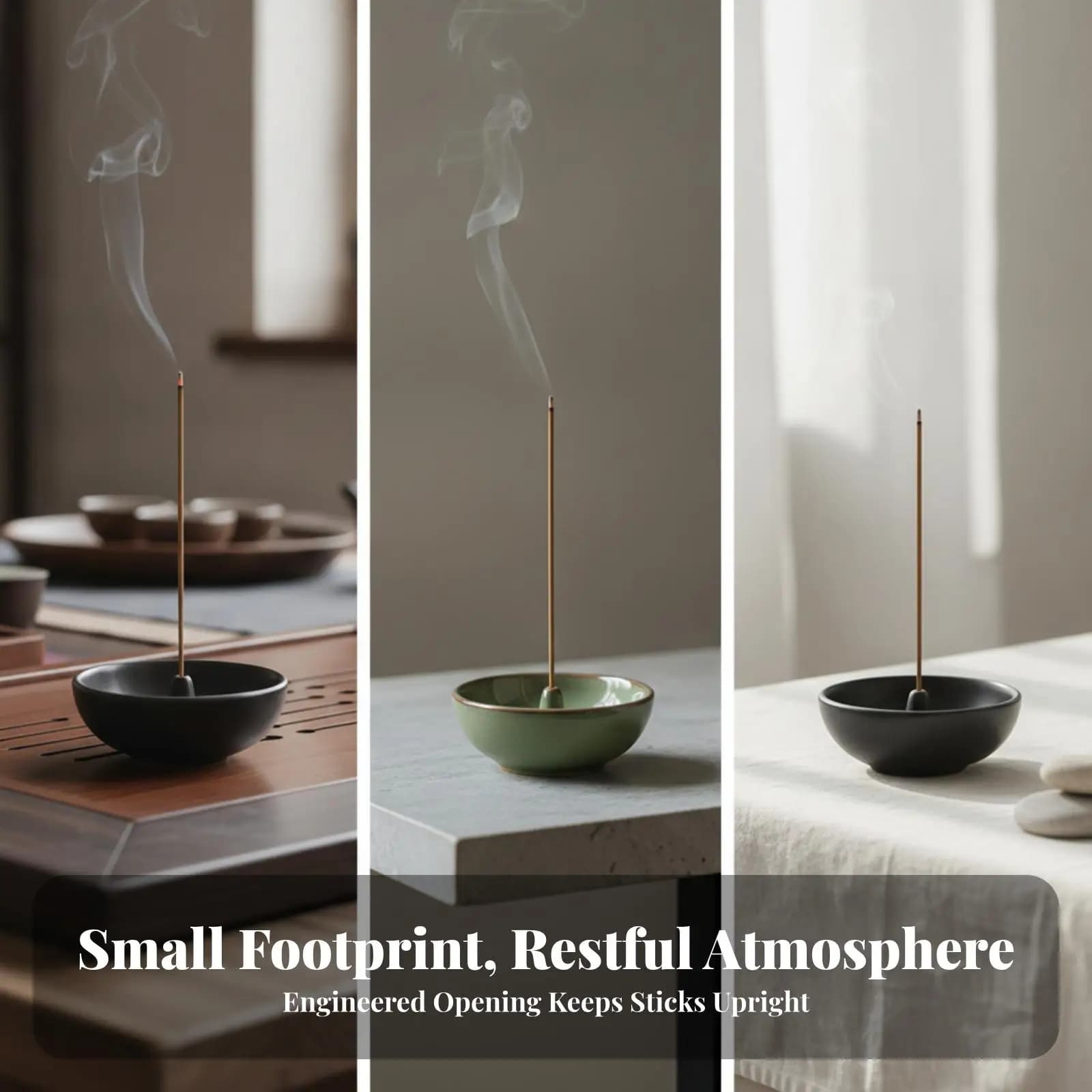 Ceramic Scent Bowl Incense Stick Stand 8cm Portable Aroma Plate for Meditation Relaxation Peaceful Home Atmosphere