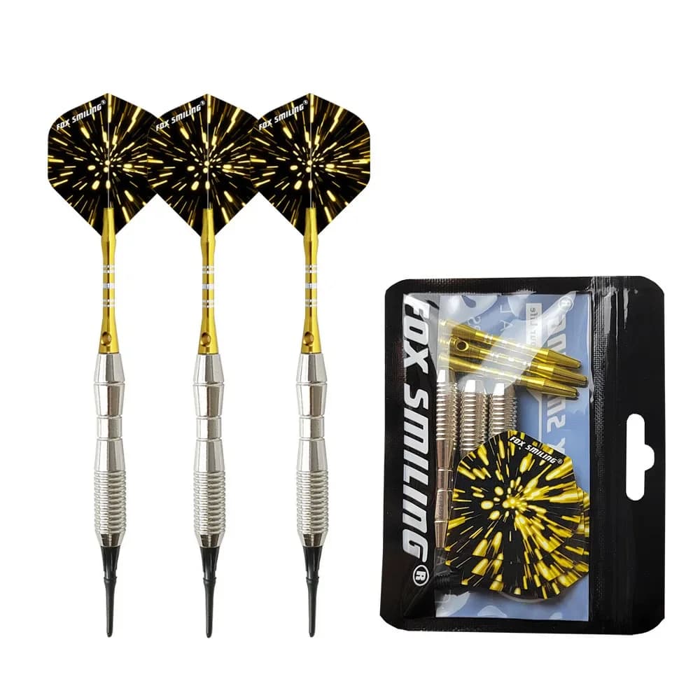 Fox Smiling Set di 3 Freccette Elettriche Professionali con Punta Morbida da 18g e Asta in Alluminio