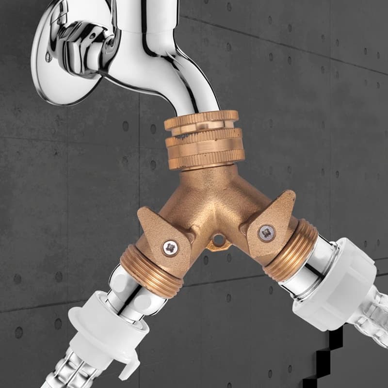 X59A Kit Garden Faucet Connector with 3/4 Inch Brass Y Valve