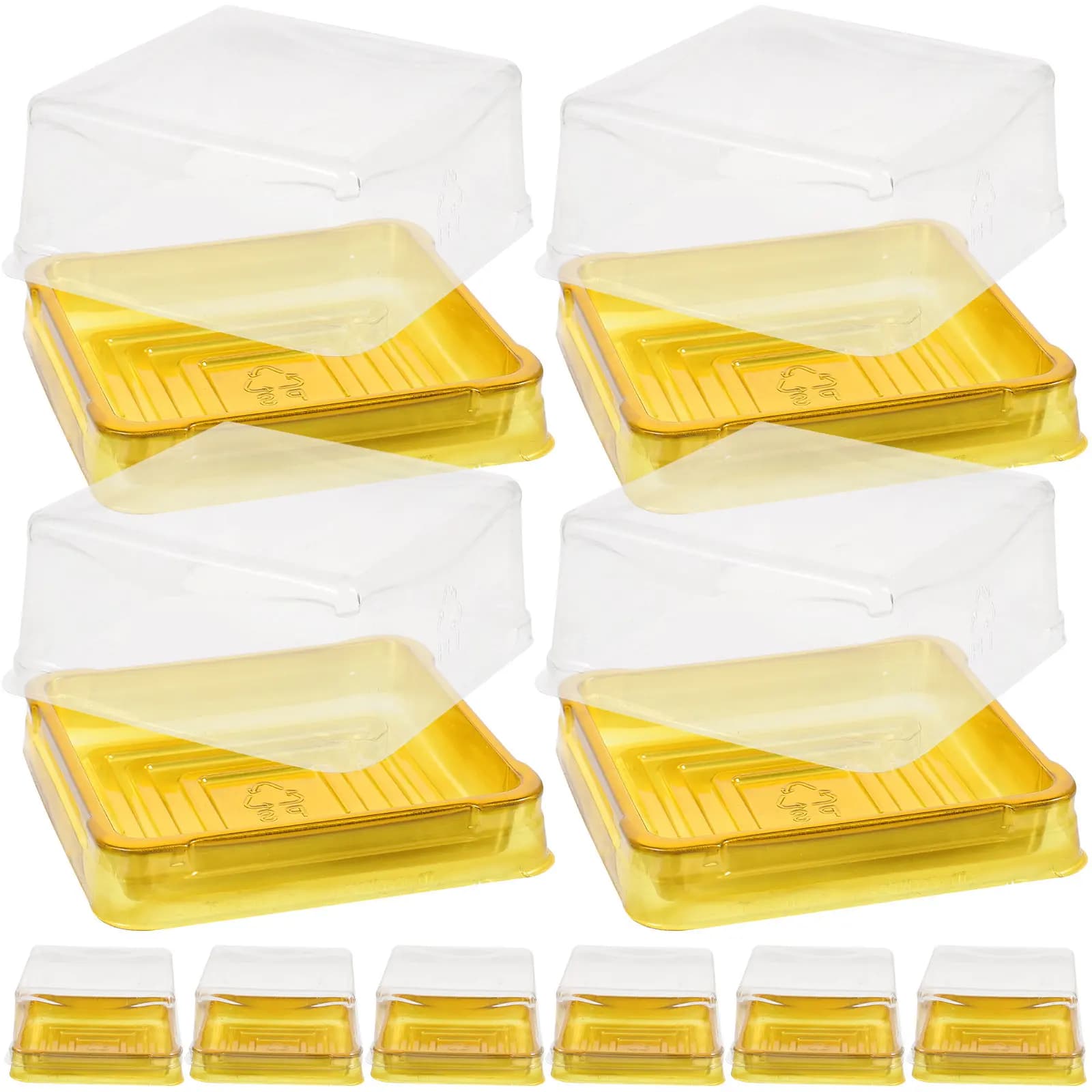 50 Pezzi Scatole per Imballaggio in Plastica Trasparente, Adatte per Cupcake, Mooncake, Pasticcini, Contenitori per Cupcake