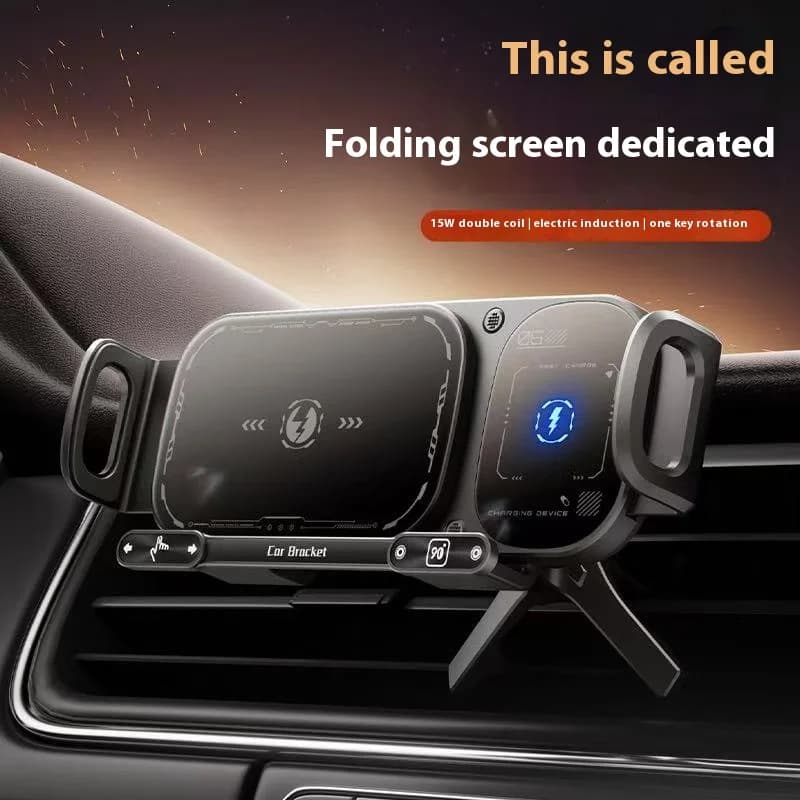 Supporto per telefono caricabatterie wireless per auto 2IN1 Touch Ruota supporto per Samsung Galaxy Fold 6 5 4 3 Z Flip iphone 16 15 14 13 12 11Pro Max
