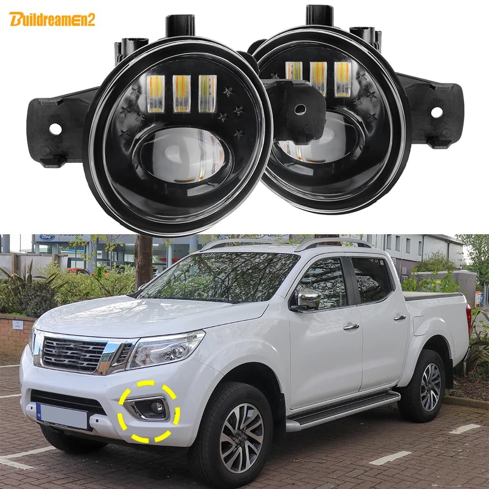 2 pezzi di aggiornamento paraurti anteriore per auto lente LED fendinebbia accessori DRL 30W H11 per Nissan Navara NP300 D23 2014-2020