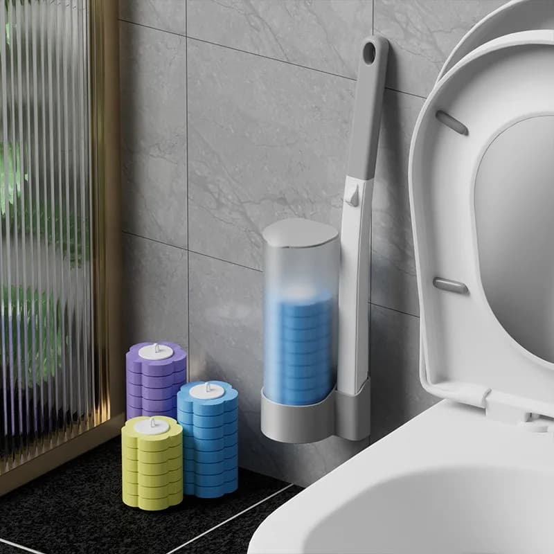 Spazzola per la Pulizia del Bagno con Testina Sostituibile Monouso, Adatta per la Pulizia Igienica del WC