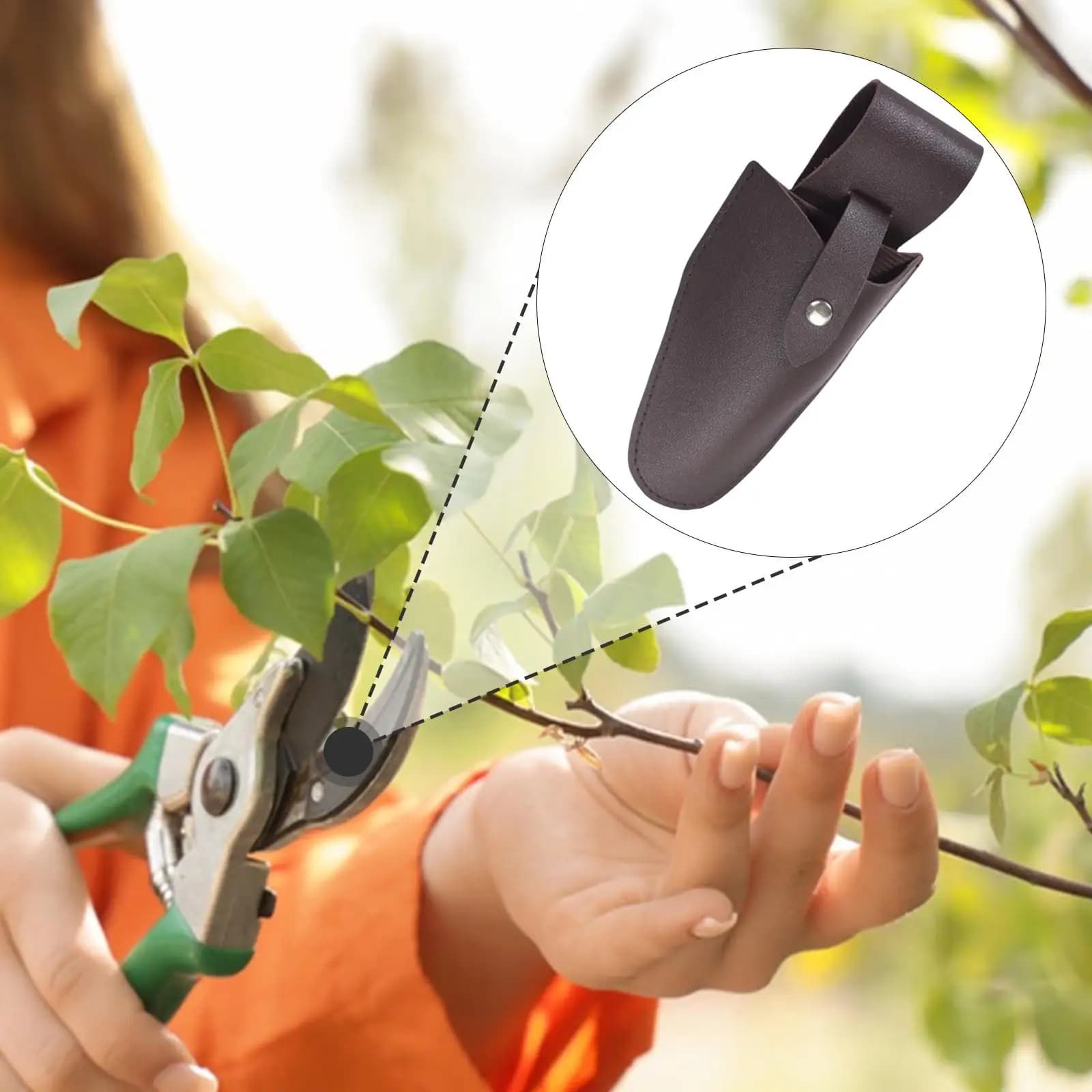 Pruning Shear Holster PU Leather Storage Organizer Supplies Collect Bag Hand Tool Pouch for Gardening Pliers Sewing Scissors