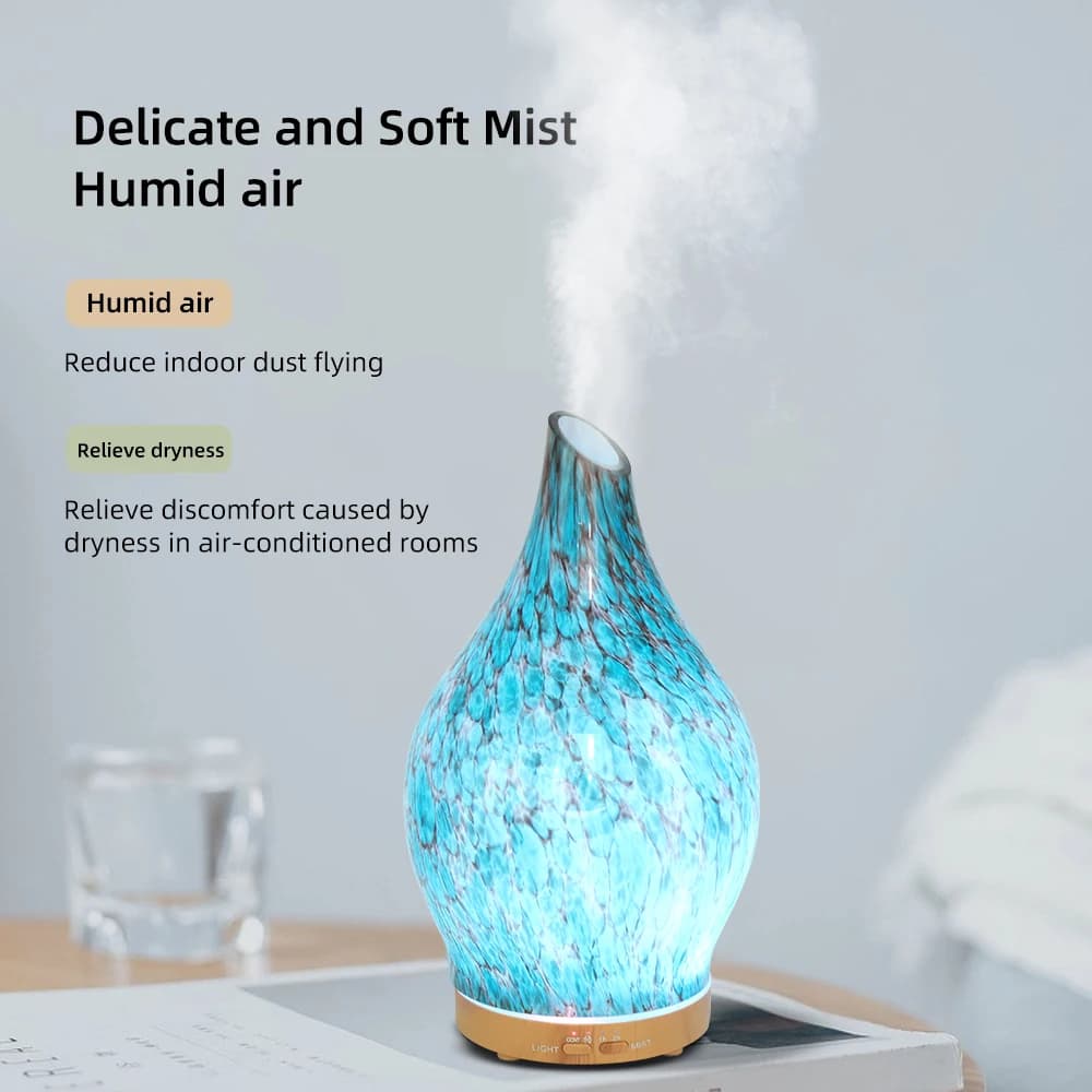 Diffusore di Aromi da 200ml con 3 Oli Essenziali, Luce Gradiente a 7 Colori, Timer Automatico, Ultra-Silenzioso, Sicuro per la Casa