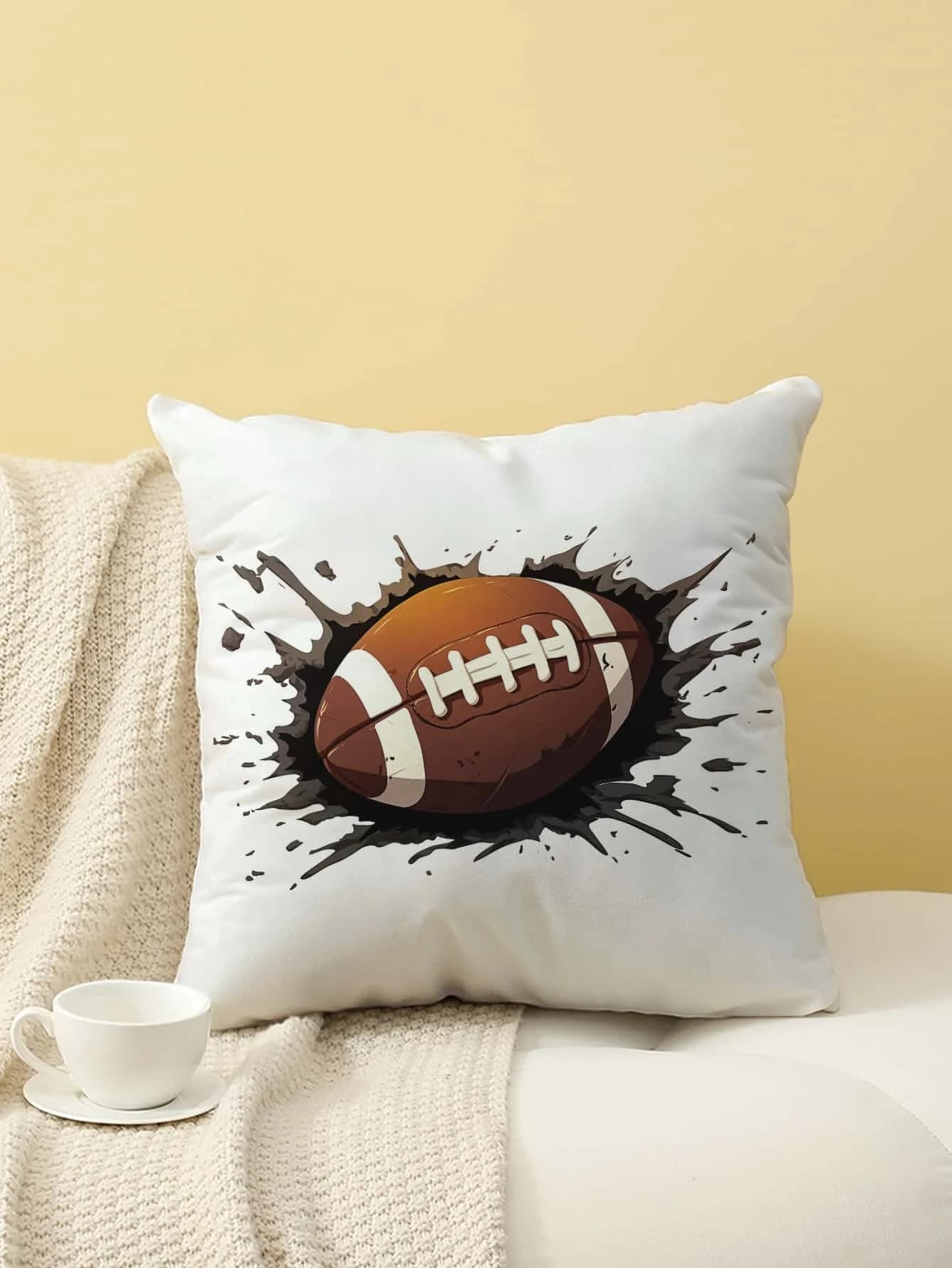 Fodera per cuscino con stampa 3D a tema calcio, federa decorativa per divano, camera da letto, soggiorno, letto, sedia da ufficio, decorazioni per la casa