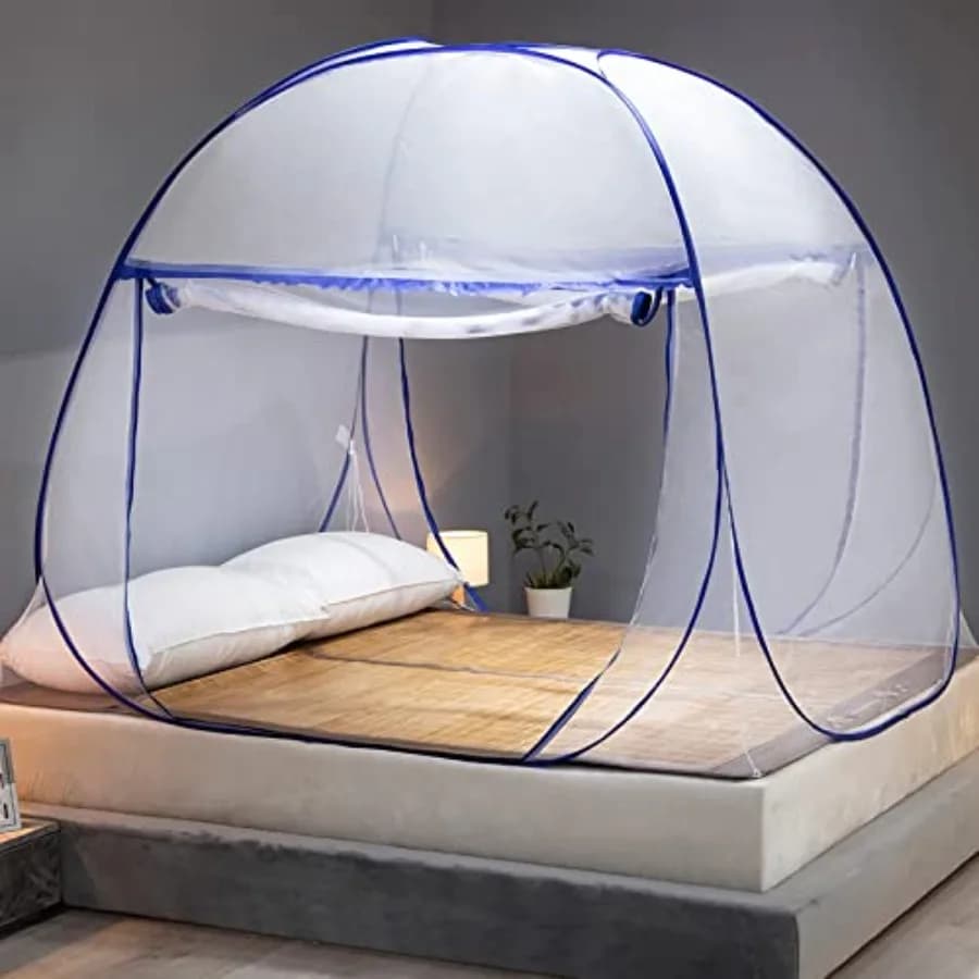 Mosquito Net for Bed, Size Portable Camping Travel Mosquito Net, Pop Up Mosquito Tent with Double Entry for King Queen Size Bed