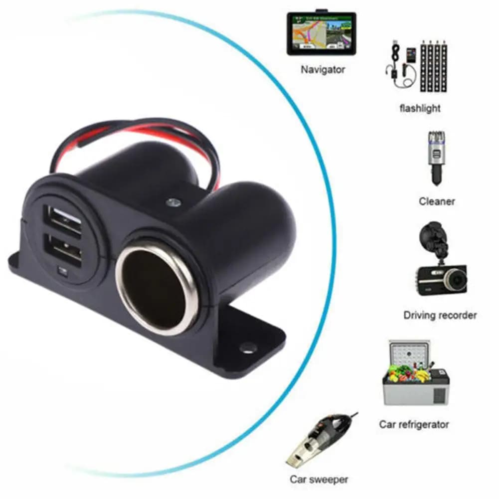 Porte accendisigari multifunzione Presa 2 USB 3.1A/3100ma Caricabatteria per auto Camper Multi Spina Porta Adattatore Caricatore da incasso per auto