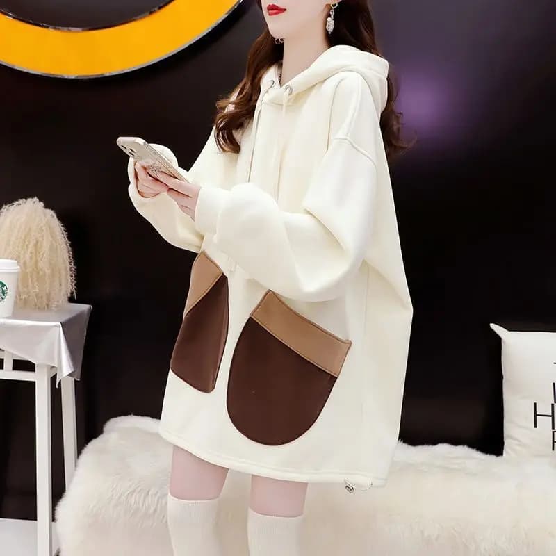 Felpe con cappuccio da donna autunno e inverno felpe calde e fredde estetiche anni 2000 felpa essenziale oversize femminile con cappuccio superiore spesso