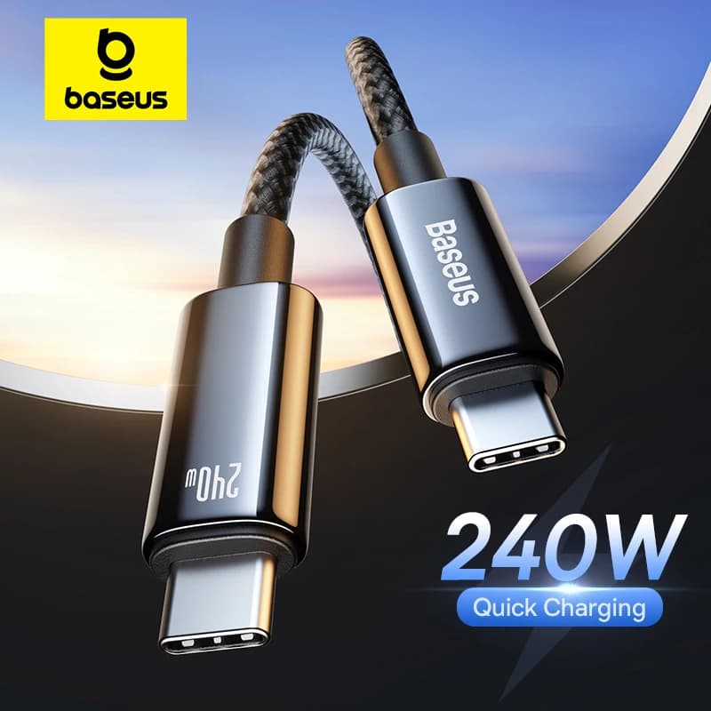 Super fast charging cables Baseus PD 240W for iPhone 16 15 Plus Promax TypeC cable to USB Type C for MacBook iPad data cable