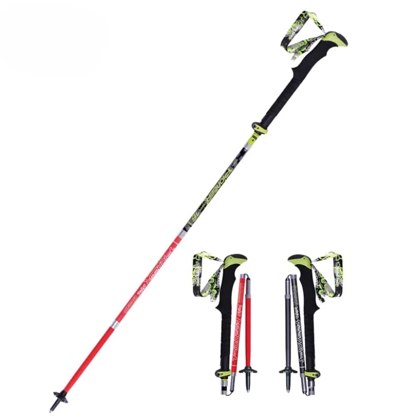 Ultralight Folding Trekking Sticks With Quick Closure Running Trekking Stick Carbon Fiber Outdoor Walking Stick 115-135 cm