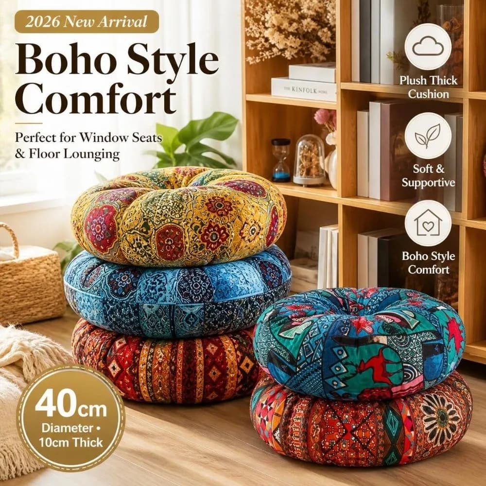 Lazy Sofa Tatami Seat Cushion Washable Thickened Bohemian Round Cushion Floor Pillow Ethnic Yoga Meditation Mat for Bedroom