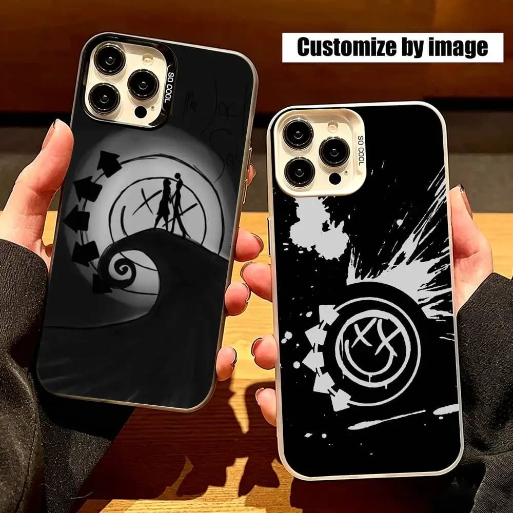 B-Blink-182 GIFT Punk Band Phone Case For IPhone 17,16,15,14,13,12,11 Plus,Pro Max,XS,Colorful Silver Phone Case Funda Cover