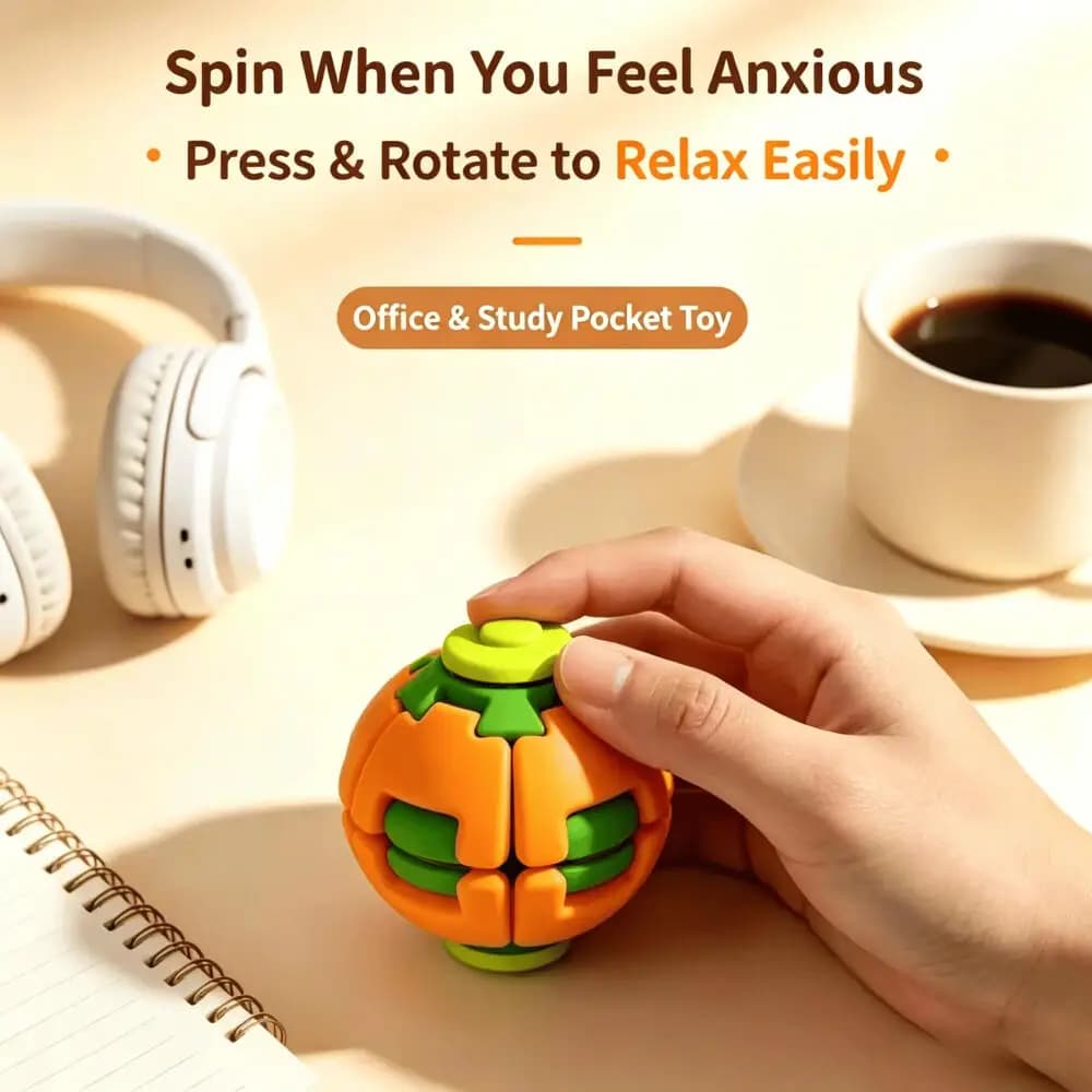 In Stock Halloween Pumpkin Design Silicone Stress Relief Sensory Decompression Toy for Kids Adults School Office
