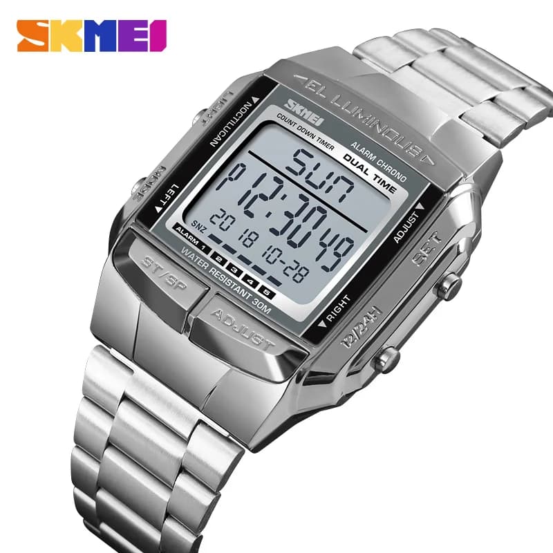 Orologio digitale da uomo SKMEI 1381, elettronico, di lusso, sportivo, multifunzione, con display LED, cronometro, reloj hombre