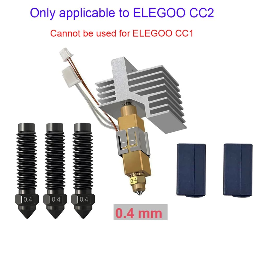 CC2 Hotend 0.2MM 0.4MM 0.6MM Nozzle for Centauri Carbon CC2/CC2 Ceramic Hot End Upgrade Extruder Hotend Print Head