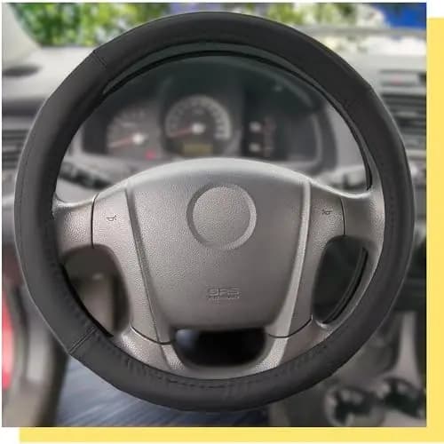 HANWOLF Coprivolante in Vera Pelle Nera - Universale 15 Pollici, Antiscivolo, Resistente al Calore, Elasticizzato