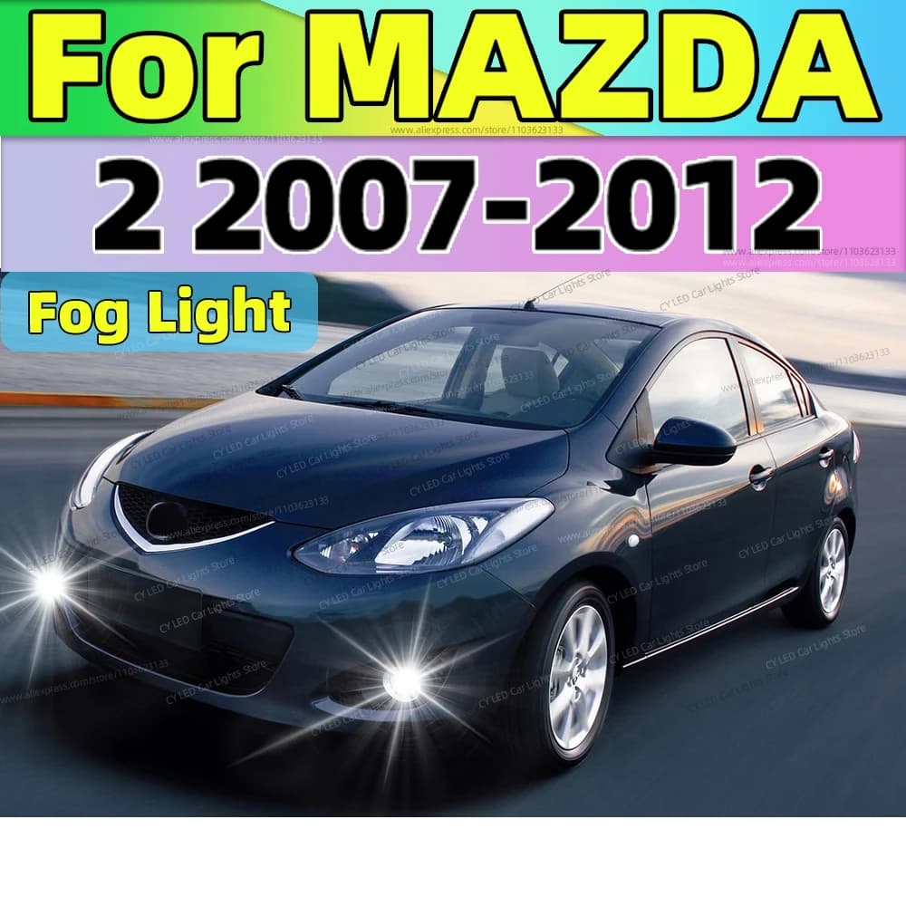 2 pz 6000 K LED Fendinebbia Anteriore Canbus Auto Luce Blub Plug and Play Per MAZDA 2 2007 2008 2009 2010 2011 2012 Accessori Auto