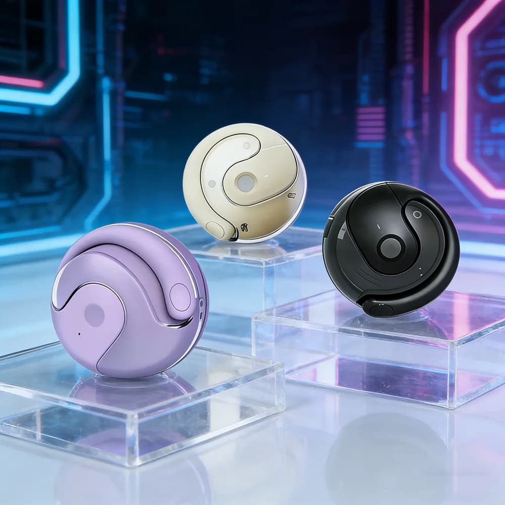 Cuffie Wireless con Gancio Auricolare Confortevole, Controllo Touch, Microfono Integrato, Auricolari Bluetooth per Telefono e Giochi