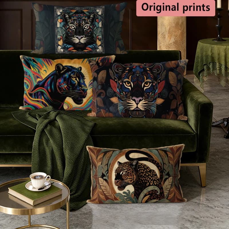 Bohemian Leopard Print Rectangular Pillow Covers Suitable For Sofa Bedroom Car Pillow Cover Cushion Rectangular Back Cushion