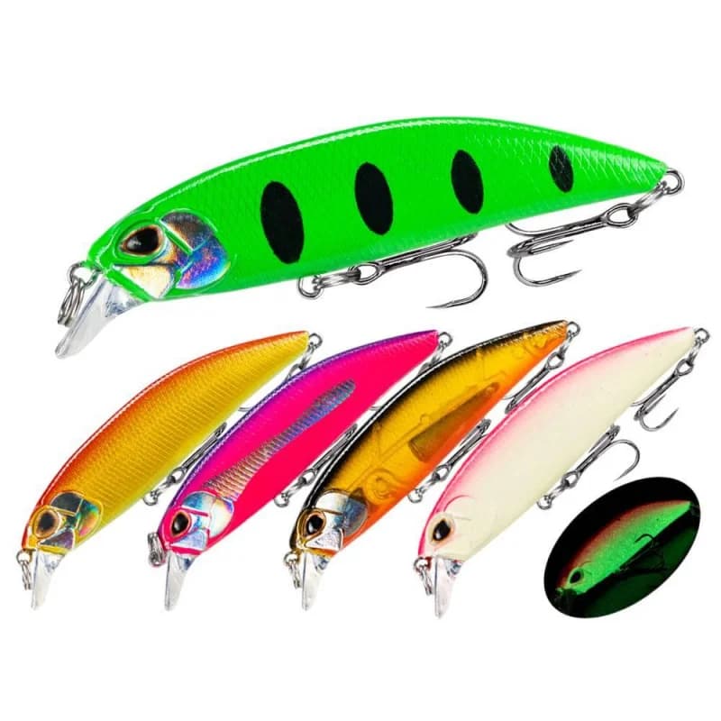 5 Pezzi Esche Artificiali Bioniche Sommergibili da 7cm/7.4g, Micro Esche Dure a Lunga Gittata per la Pesca
