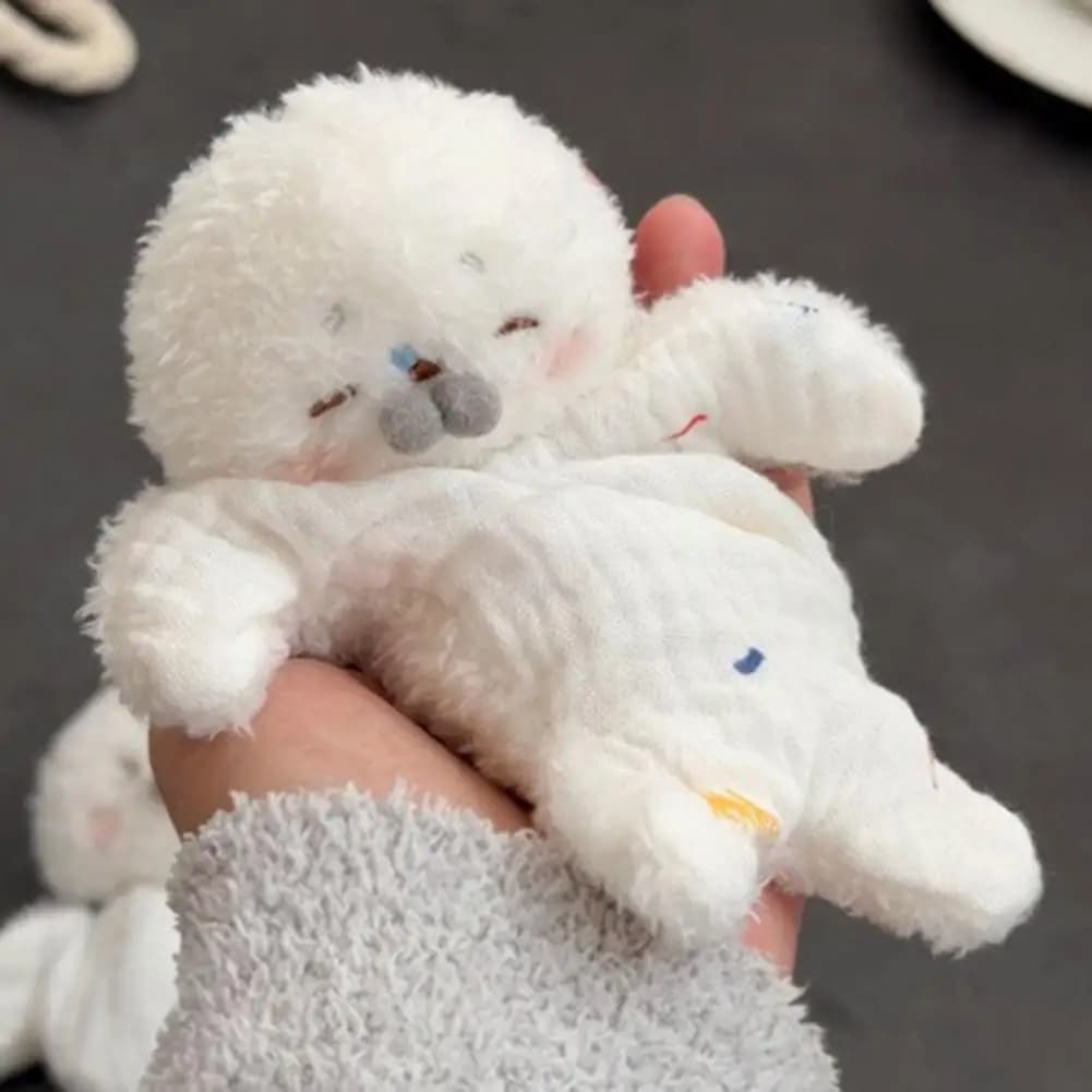 Giocattolo di peluche antistress Simpatico sacchetto di fagioli con sigillo con corda sospesa Divertente sensoriale per alleviare lo stress e bambini