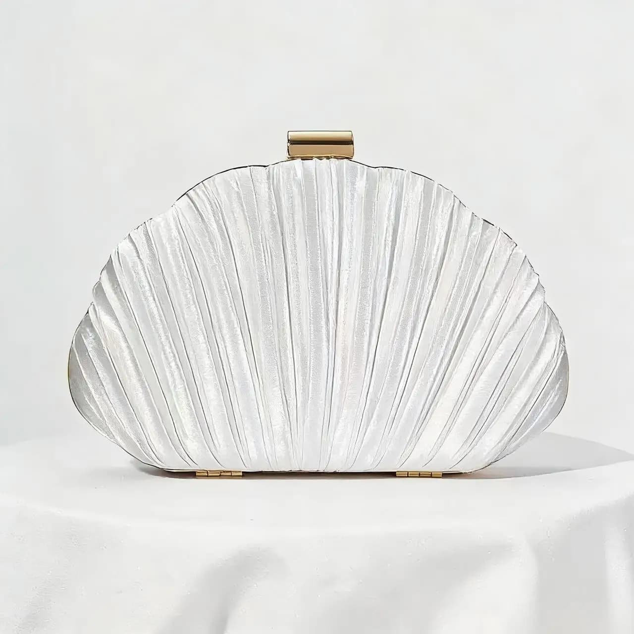 Nuova Borsa da Banchetto a Conchiglia, Borsa a Mano Stropicciata, Nuova Borsa da Sera per Abiti, Borsa da Banchetto alla Moda per Cheongsam