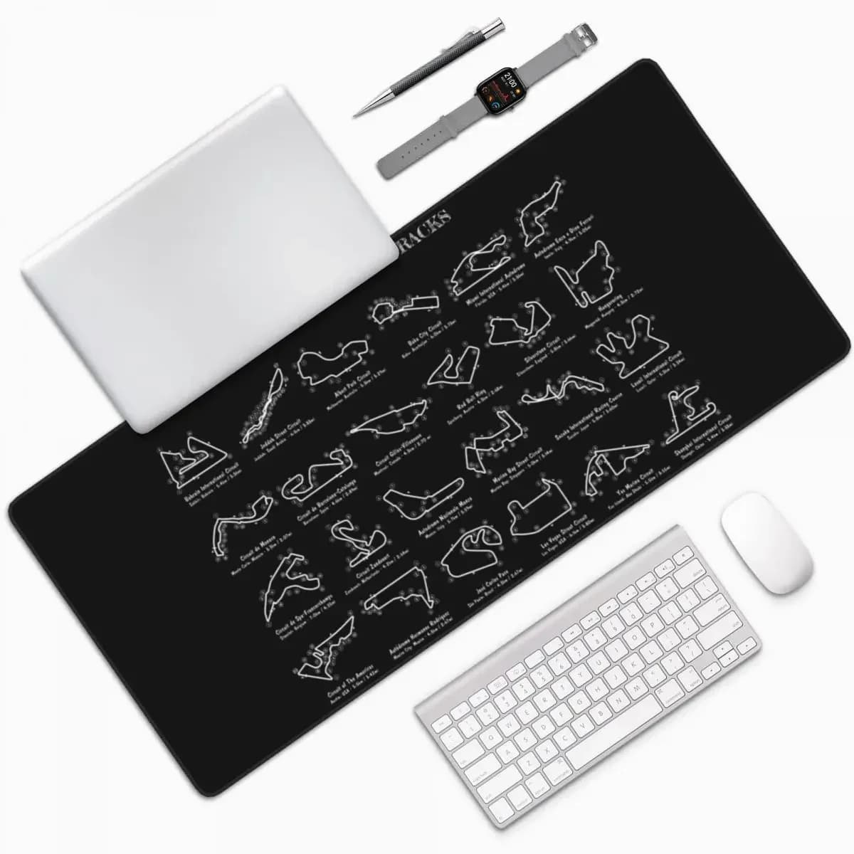 F1 Race Tracce Tappetino per mouse grande Tastiera per computer Tappetino per mouse Gamer PC Tappetino per scrivania per laptop Accessori per ufficio Tappetini da tavolo