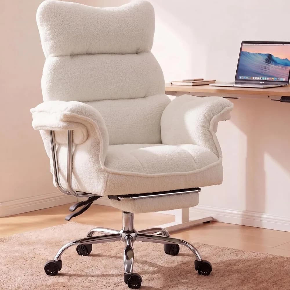 Ergonomic Big and Tall Office Chair with Thick Cushion, Wide Seat, Armrests, and Footrest