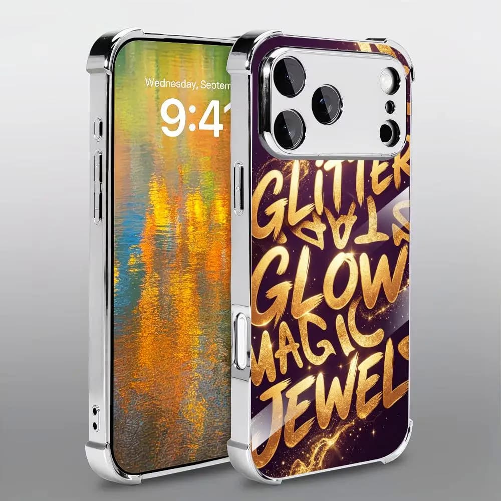 Elegant Graffiti Text glass phone case for coque iphone fundas for carcasa iphone for iphone 17 、16、15、14、13、12、11pm Pro Plus