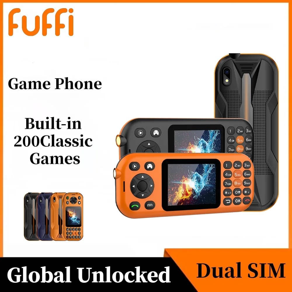 FUFFI Nuovo telefono da gioco con 200 giochi classici integrati, console di gioco Dual SIM da 2,8 pollici per supporto GPRS WAP, browser WWW, telefono cellulare