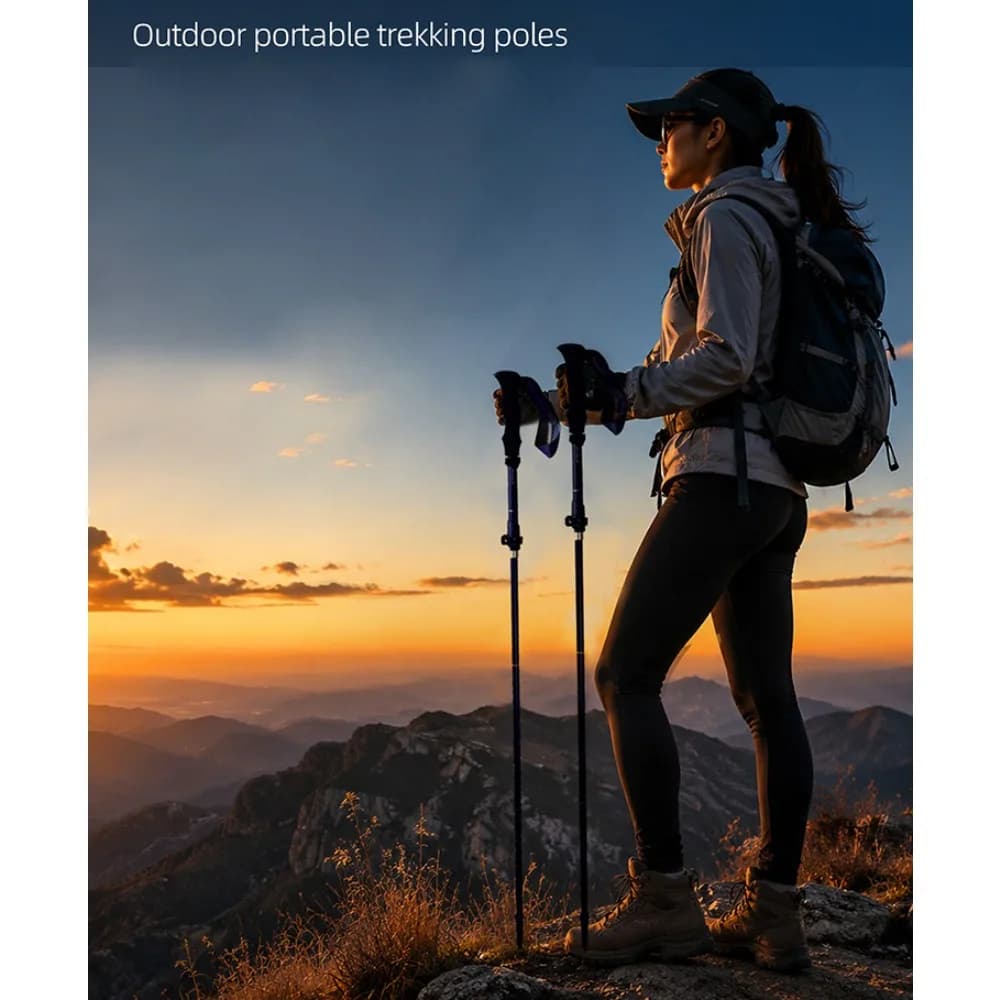 Hiking Lightweight Aluminum Alloy Cane Exercise Specialized Equipment Crutch Outdoor Mountain Climbing Scalable Trekking Pole