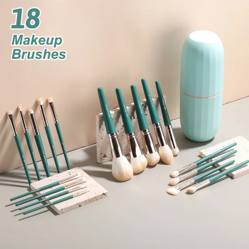 18-piece Green Cloud makeup with sponge, brush for foundation powder for umbrella, set of brushes for fard