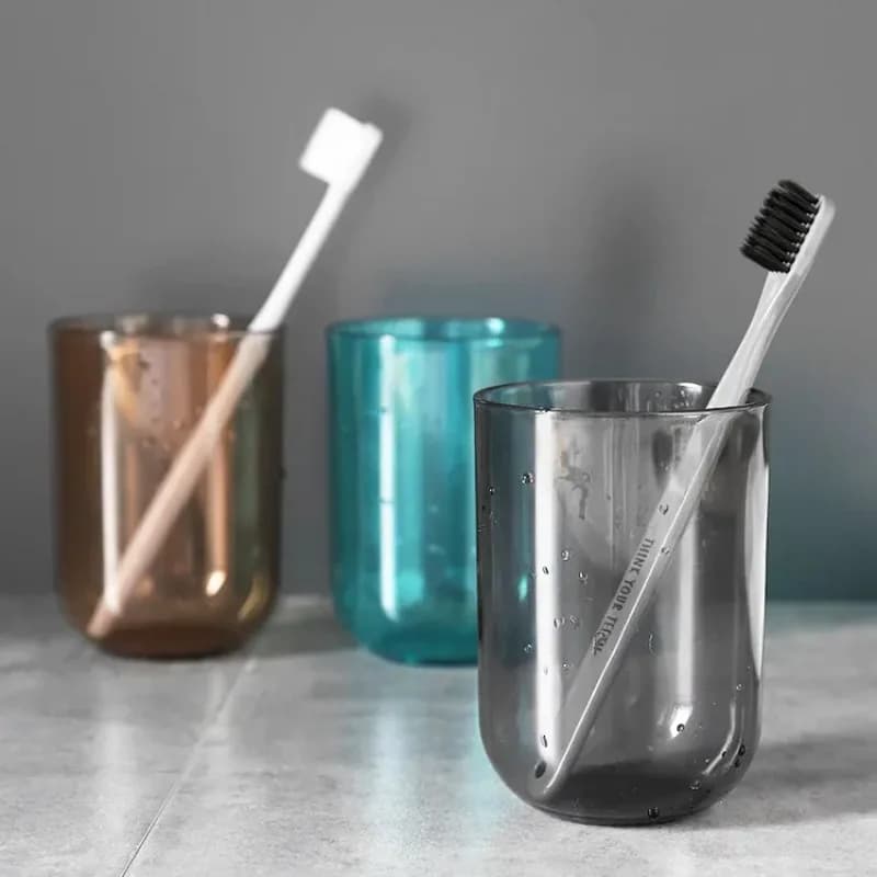 Semplice Bicchiere per Spazzolino da Bagno, Creativo e alla Moda, Trasparente, per Coppie, per Spazzolare i Denti e Risciacquare la Bocca, in Plastica Acetochlor