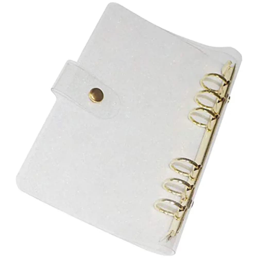 Copertina per Agenda Ricaricabile A5 in Acciaio Inossidabile Rinforzato con Finitura Glitterata in PVC per Ufficio, Scuola, Viaggi, Diario, Taccuino