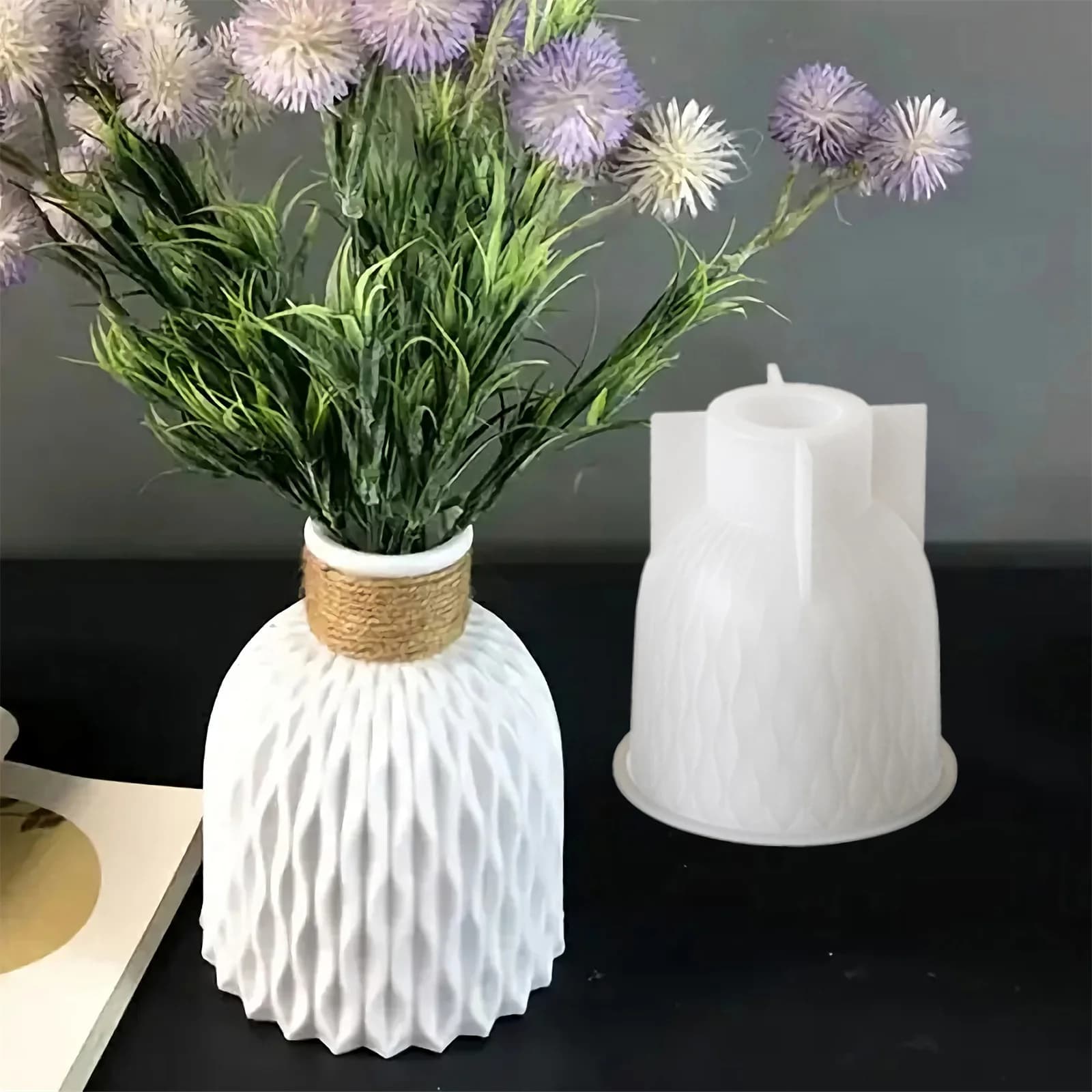 DIY Water Ripple Vase Silicone Mold Handmade Flower Pot Concrete Clay Gypsum Resin Mould for Home Decor Plaster Craft Mold