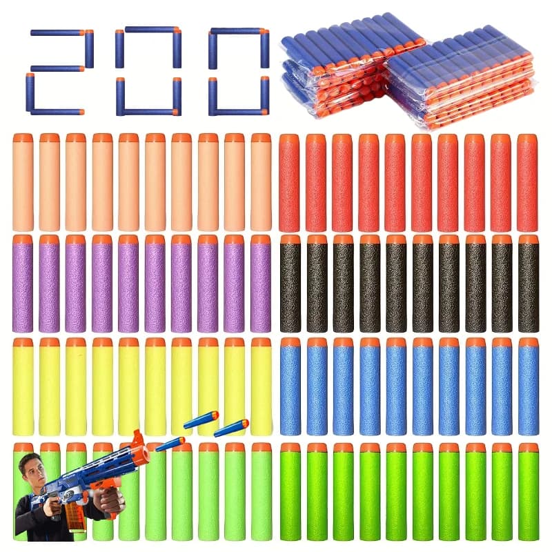 7.2cm 200pcs for EVA Soft Bullets Darts Round Head Refill Sponge Darts Kids Children Toy Gun Bullets for EVA N-Strike Blasters