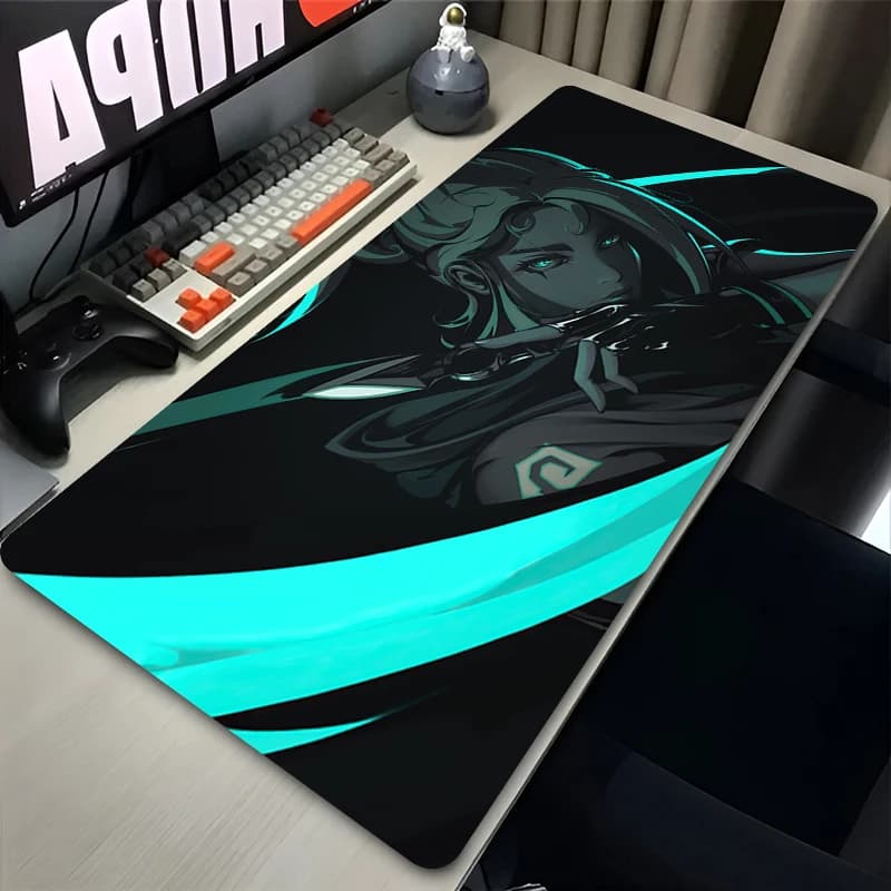 Tappetino per Mouse XXL Valorant Jett, Accessori da Gaming, Tappetino da Scrivania per Ufficio e Gamer, Antiscivolo, Grande Tappetino in Gomma per Laptop