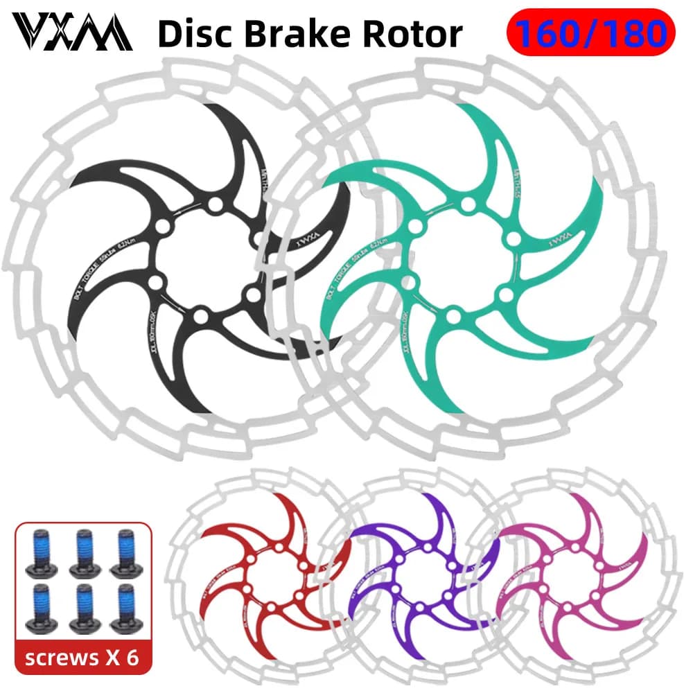 VXM Pastiglie disco freno per bicicletta pieghevoli idrauliche a 6 bulloni in acciaio inossidabile 160mm 180mm Disco di raffreddamento efficiente CNC MTB Accessori bici