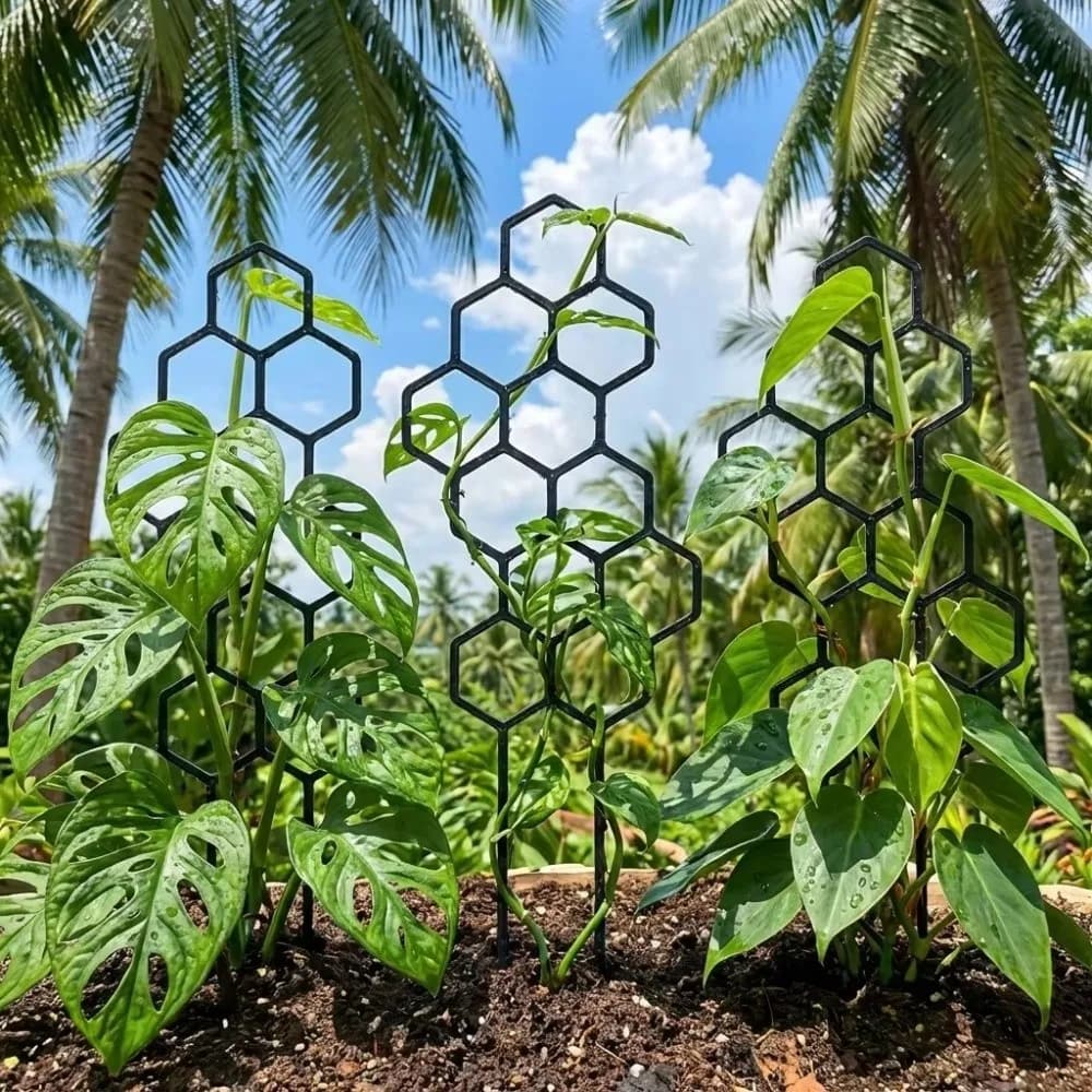 Traliccio per Piante a Nido d'Ape, Supporto Antiruggine per Viti in Vaso, Struttura Rampicante da Giardino, Traliccio in Plastica per Fiori, per Interni ed Esterni