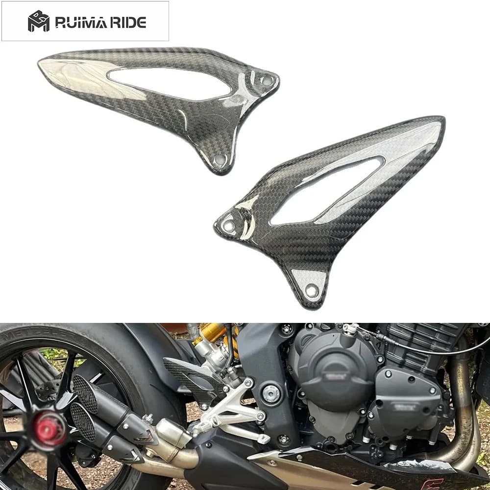 100% 3k Fibra di Carbonio Per Triumph Speed Triple 1200RS 1200RR 2021-2024 Accessori Moto Tallone Piastre Protezioni Pedane