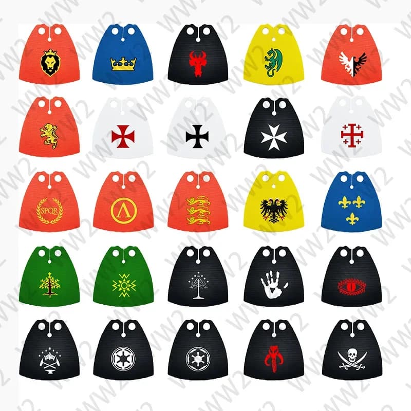 5 pz/lotto Mantello Stampato per Leone Romano Cavaliere Vestiti SW Figura Soldato Nazionale Personaggi del Film Mantello Figura Building Block Giocattoli