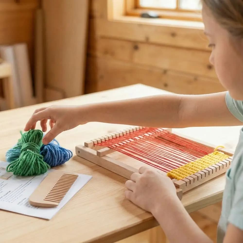 Durable Wooden Wooden Weaving Loom Detachable Mini Hand-Knitting Machine Lightweight Yarn Knitting Tools For Kids