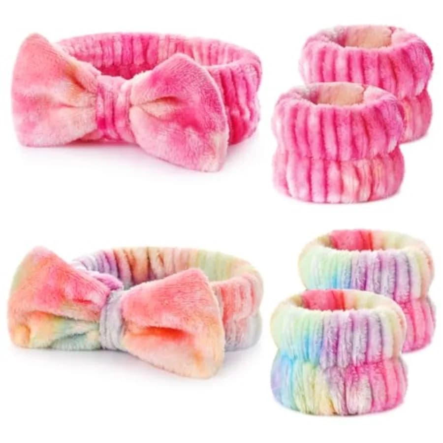 6pcs Headband and Wristband for Face Washing, Makeup Spa Skincare Headband, Skin Care Face Wash Headbands Wrist Bands Tools Set