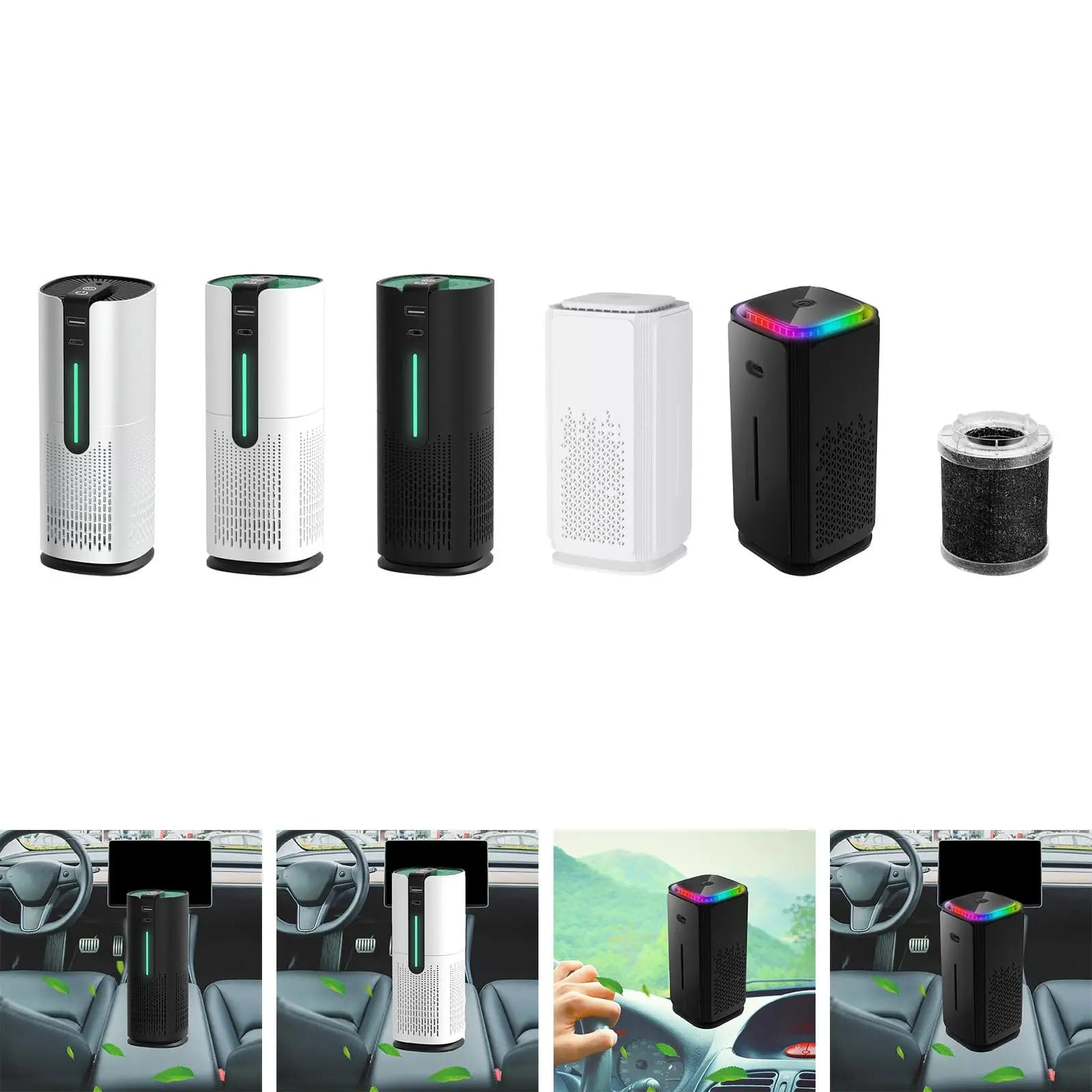 Piccolo sistema di purificazione del purificatore d'aria Utilizzo multi-scena con lampada a luce ambientale