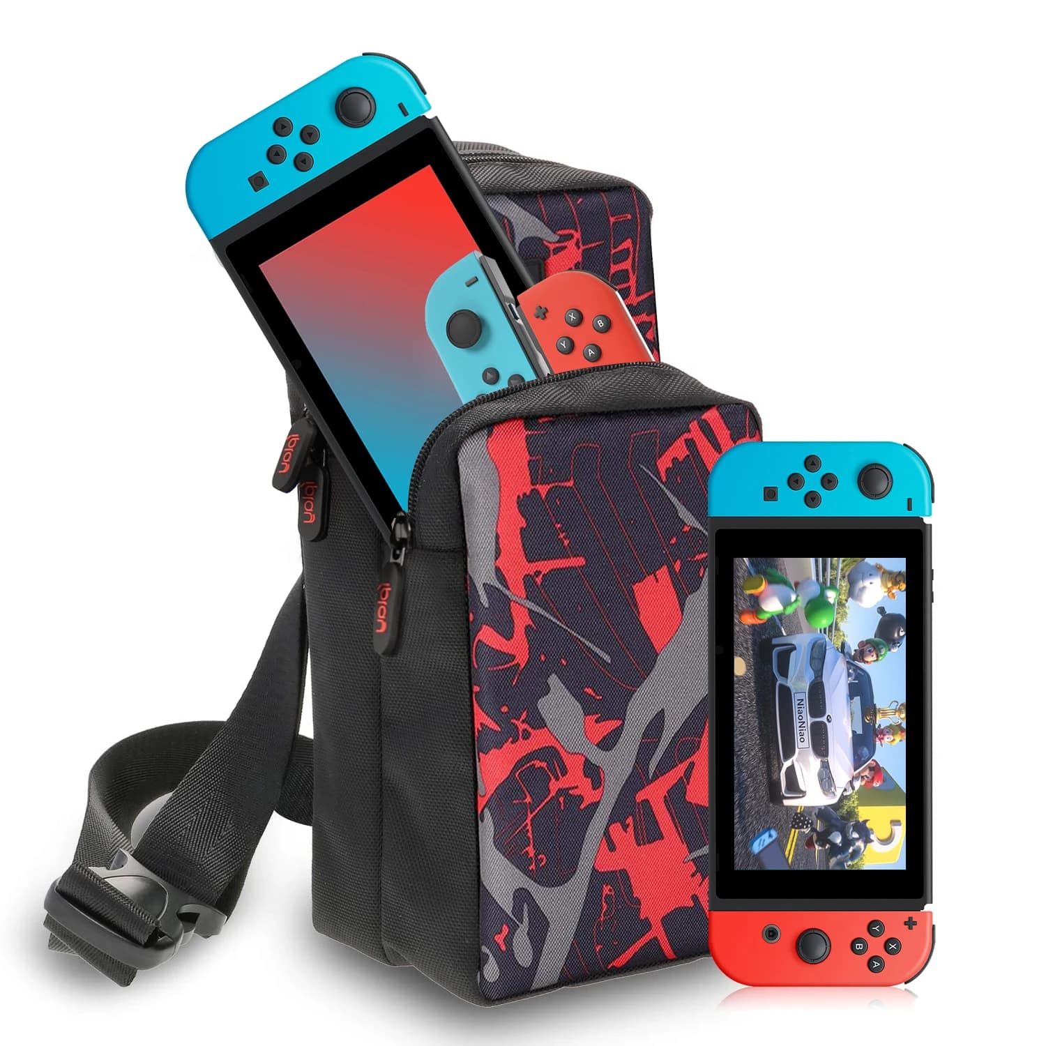 Shoulder Bag for Nintendo Switch OLED Case Crossbody Sling Bag Waterproof Nylon Travel Pouch for Switch Lite Console Accessories