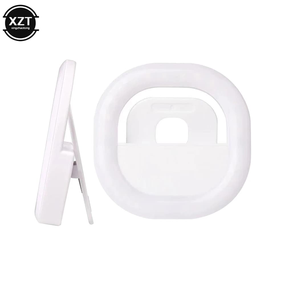 Luce di riempimento per telefono cellulare Lampada ad anello a LED Lampada selfie Luminosità regolabile Clip su telefono cellulare portatile Luce rotonda ricaricabile tramite USB