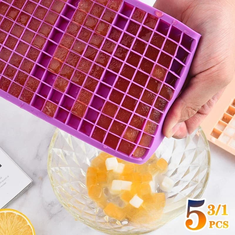 Vassoio per ghiaccio in silicone da 160 scomparti, cubetti di ghiaccio, stampo per ghiaccio pieghevole, separatore per cubetti di ghiaccio, vassoio per cubetti di ghiaccio, stampo per cubetti piccoli, produttore di cubetti di ghiaccio