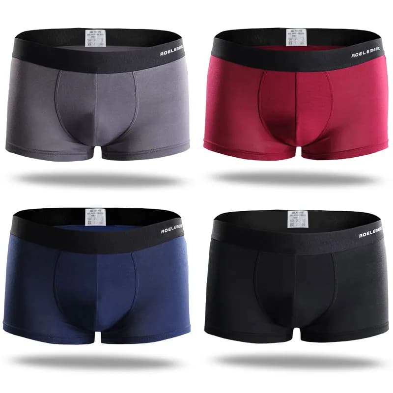 3PC men's briefs Boxer Shorts Sexy summer briefs Men's boxer breathable pants Youth mid-waist bottoms
