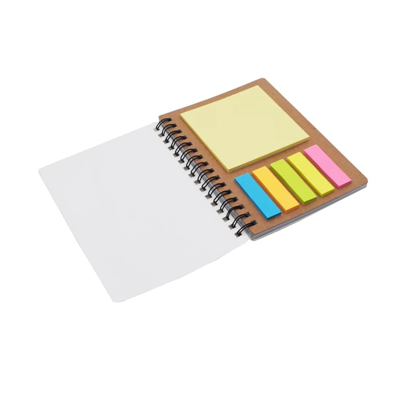 10 pz/lotto A6 copertura in PET bobine a spirale note pad Notebook sublimazione notebook vuoto con blocco note appiccicoso a colori